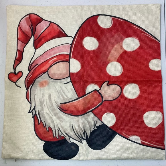 Gnome Couple Heart Happy Valentine’s Day Decorative Throw Pillow Covers 2 Pc Set - Picture 3 of 17